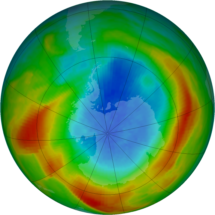 Antarctic ozone map for 05 October 1980